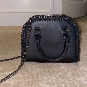 Black and silver cross body bag